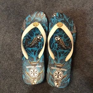 Tory Burch wedge flip flops